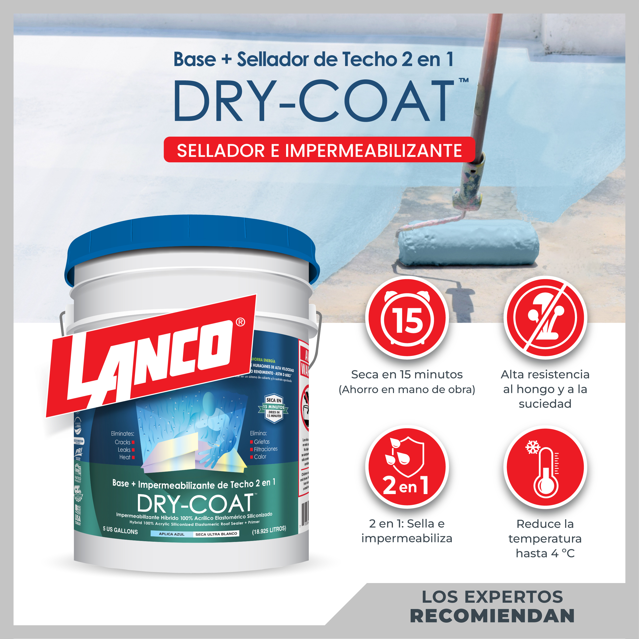 Sellador Dry Coat para Techo 2 en 1 - Lanco - Image 2